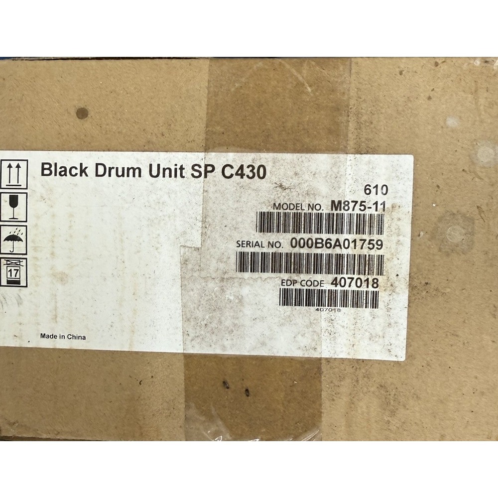 Ricoh 407018 Black Drum Unit SP C430 BRAND NEW DIRTY BOX